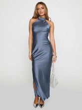 Mordecai Halter Maxi Dress Blue