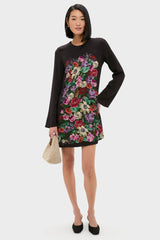 Multi Viktoria Print Long Sleeve Mini Dress
