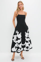 Black Multi Annabella Midi Dress