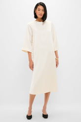 Winter White Side Button Jamie Dress