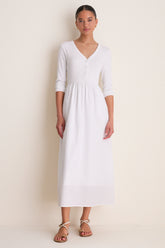 White Mixed Media Lizzie Dress