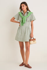 Jardin Stripe Cotton Poplin Mini Callie Dress