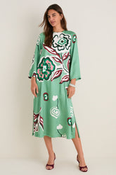 Fauvist Floral Hammered Satin Jamie Dress
