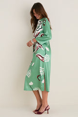 Fauvist Floral Hammered Satin Jamie Dress
