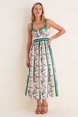 Belle Bouquet Stripe Cotton Maria Dress