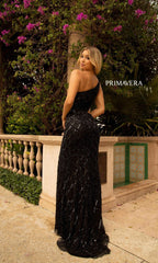 One-Shoulder Cut-Out Long Sequin Dress 3729