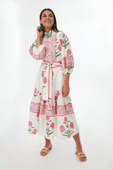 Exclusive Rosy Marigold Flounce Dress