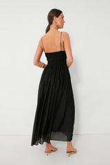 Black Sleeveless V-Neck Maxi Dress