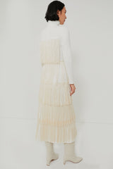 Ivory Fringe Midi Dress
