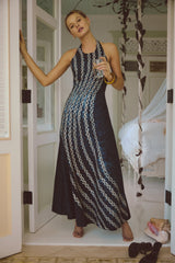 Indigo Mariner's Knot Halter Marlena Dress