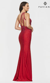 Long One-Shoulder Hot Pink Prom Dress by Faviana