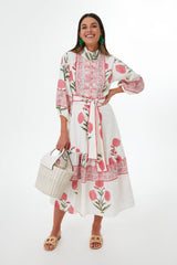 Exclusive Rosy Marigold Flounce Dress