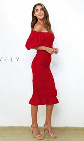 Skyla by Velvi Midi Wedding Guest Dress