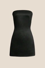 Strapless Sage Green Back Tie Short Dress