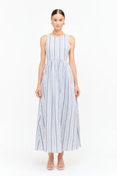 Liz Striped Linen Midi Dress