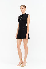 Carly Gold Buttons Knit Mini Dress