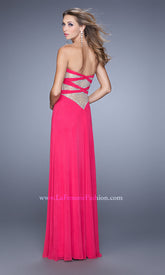 Strapless Long La Femme Prom Dress with Front Knot