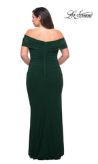 Off-Shoulder La Femme Plus-Size Long Prom Dress