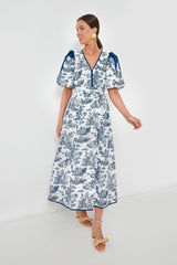 Blue Toile Reynolds Midi Dress