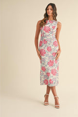 Charlotte Floral Sequin Midi Dress