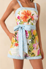 Sorrento Gardens Duo Printed Belted Romper