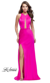 Open-Back La Femme Long Prom Dress with Slit