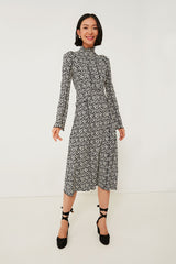 Multi Della Print Long Sleeve Dress