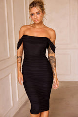 Main Character Mesh Midi Dress - Black