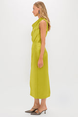 Chartreuse Satin Sinclair Dress