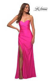 La Femme Strapless Sweetheart Long Prom Dress