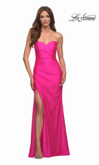 La Femme Strapless Sweetheart Long Prom Dress