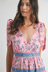 Hannah Floral Print Tiered Midi Maxi Dress