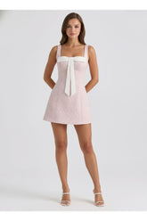 PRE-ORDER Only! (ETA May 15th) Betty Bow A-Line Mini Dress - Pink