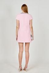 Jas Jewel Trim Mini Dress - Pink