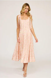 Polly Lavender Florals Print Sleeveless Midi Dress