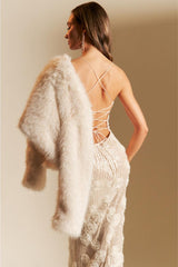 Vienna 3D Floral Embellished Sequin Maxi Dress