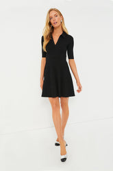 Black Patricia Core Compact Rib Polo Dress