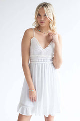 White Crochet Top Dress