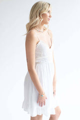 White Crochet Top Dress