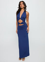 Labour Of Love Halter Maxi Dress Cobalt