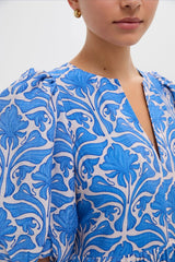 Blue Geo Floral Cara Maxi Dress