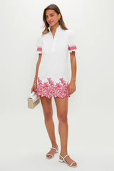 White & Red Embroidery Eliza Mini Dress
