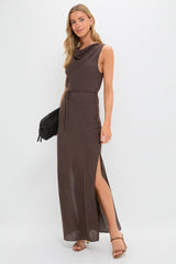 Chocolate Serine Maxi Dress