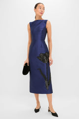 Beetle Sleeveless Pencil Cocktail Midi Dress