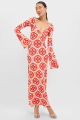 Pink Retro Radiance Diana Bell Maxi Dress