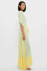 Mint Chiffon Rainier Caftan Gown