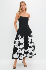 Black Multi Annabella Midi Dress