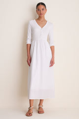 White Mixed Media Lizzie Dress