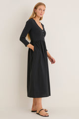 Black Mixed Media Lizzie Dress