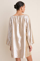 Gold Metallic Claudine Mini Dress